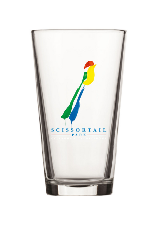 Painted Drip Bird Pint Glass :: Scissortail Park